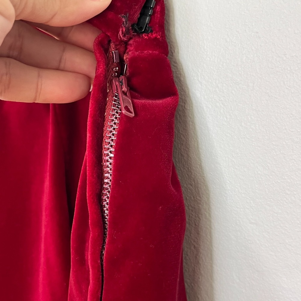 Saint Laurent Rive Gauche‎ Vintage Velvet Pencil Skirt Womens XS (FR38) Wine Red - Picture 3 of 8